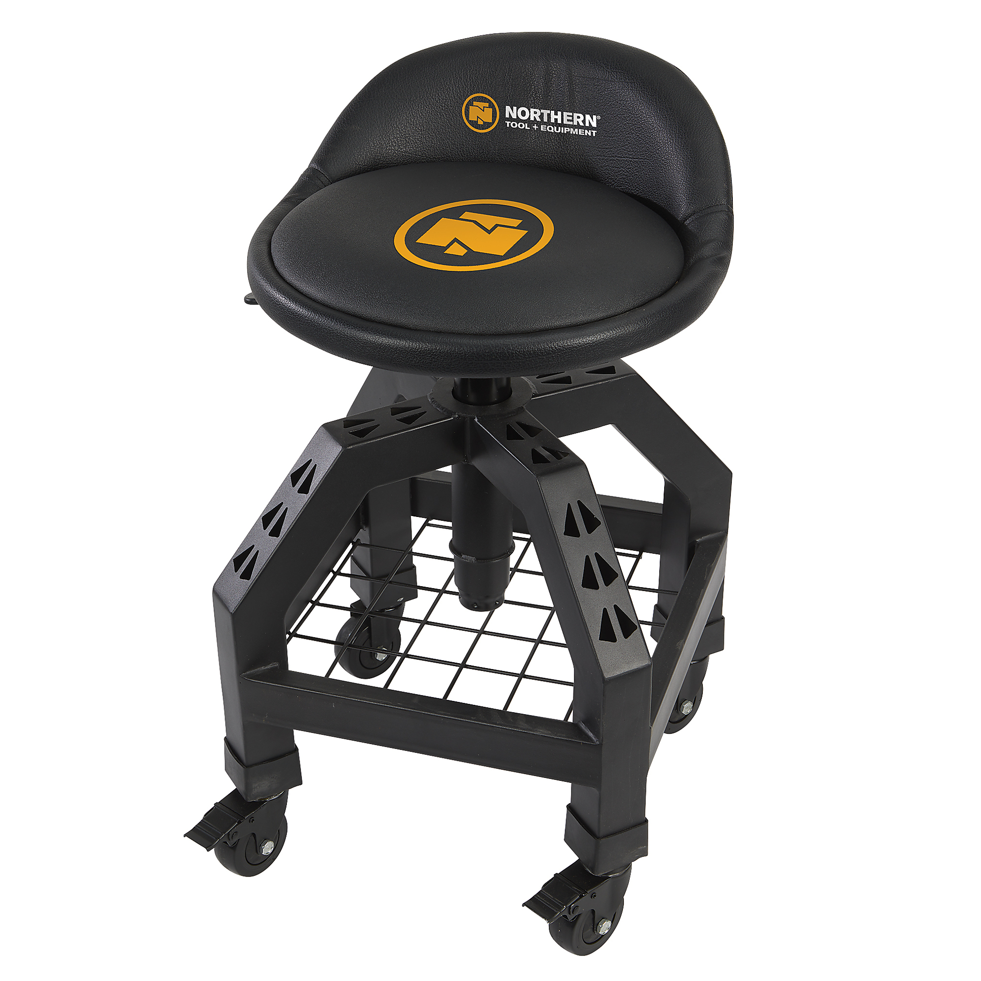 Northern Tool + Equipment Adjustable Pneumatic Shop Stool with Casters, 300-Lb. Capacity, 23.25in.–29.75in.H